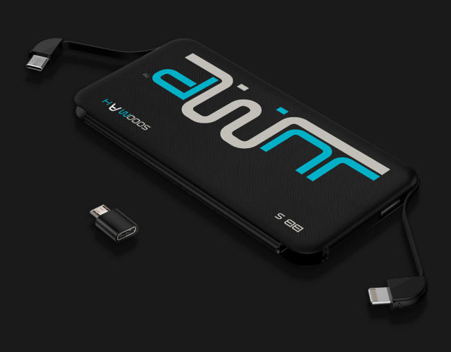 Jump BB5 with exposed built-in charging cables and Micro USB adapter