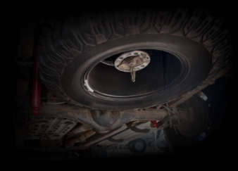 spare wheel under vehicle
